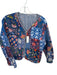 Size XL Blue & White Cotton Blend Reversible Button Up Quilted Collar Jacket Blue & White / XL