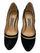 Salvatore Ferragamo Shoe Size 7 Black & Gold Suede Zipper Detail Round Toe Pumps Black & Gold / 7