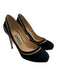 Salvatore Ferragamo Shoe Size 7 Black & Gold Suede Zipper Detail Round Toe Pumps Black & Gold / 7