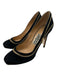 Salvatore Ferragamo Shoe Size 7 Black & Gold Suede Zipper Detail Round Toe Pumps Black & Gold / 7