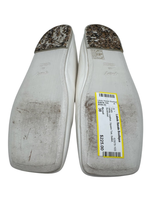 Marsell Shoe Size 38 White Leather Square Toe Ballet Flats White / 38