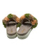 Inuikii Shoe Size 38 Beige, Pink, Green Paper Suede Rubber Pom Pom Mule Sandals Beige, Pink, Green / 38