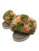 Inuikii Shoe Size 38 Beige, Pink, Green Paper Suede Rubber Pom Pom Mule Sandals Beige, Pink, Green / 38