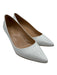 Sergio Rossi Shoe Size 38 White Patent Leather Pointed Toe Kitten Heel Pumps White / 38