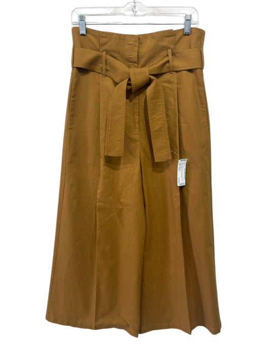 Cara Cara Size Small Brown Cotton High Rise Wide Leg Pleated Pockets Pants Brown / Small