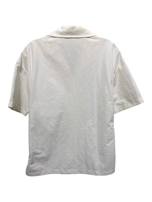 Christopher Esber Size 4 White Nylon Blend Short Sleeve Button Front Collar Top White / 4