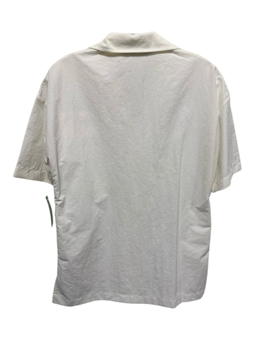 Christopher Esber Size 4 White Nylon Blend Short Sleeve Button Front Collar Top White / 4