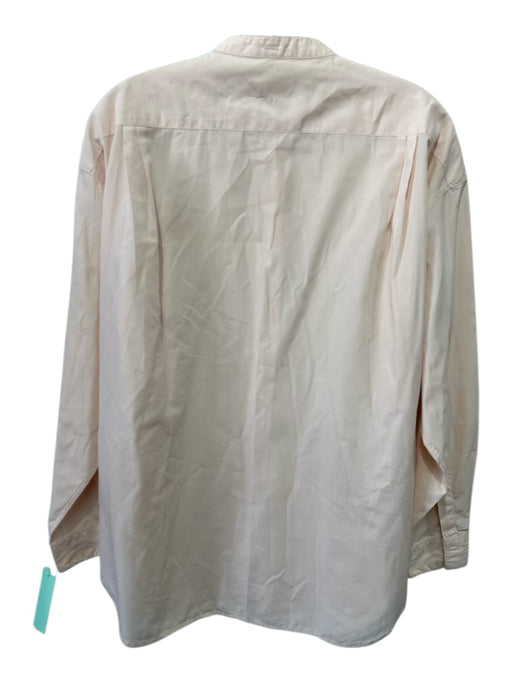 Closed Size Small Peach Orange Cotton Long Sleeve Button Front Button Front Top Peach Orange / Small
