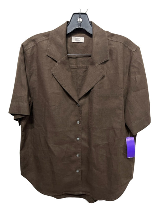 AYR Size S Brown Linen Elastic Waist Pants Set Brown / S