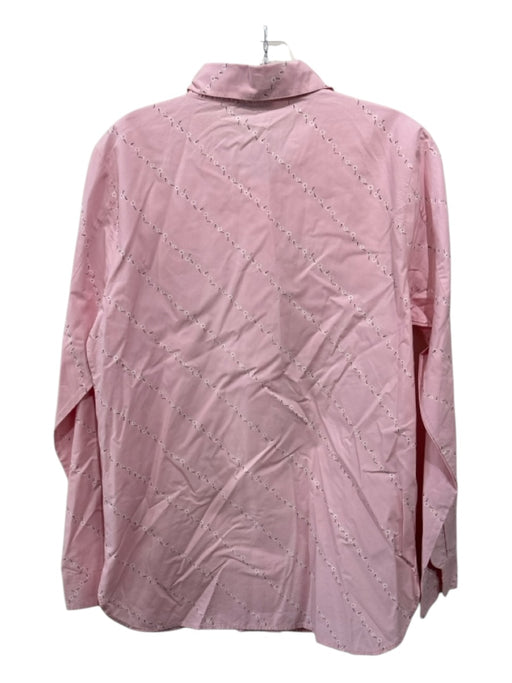 Ganni Size 38 Pink, White, black Cotton Button Up Floral Print Long Sleeve Top Pink, White, black / 38