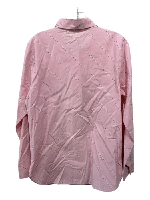 Ganni Size 38 Pink, White, black Cotton Button Up Floral Print Long Sleeve Top Pink, White, black / 38