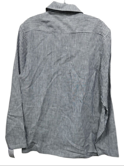 Alex Crane Size S Black & White Linen Button Up Striped Pockets Long Sleeve Top Black & White / S