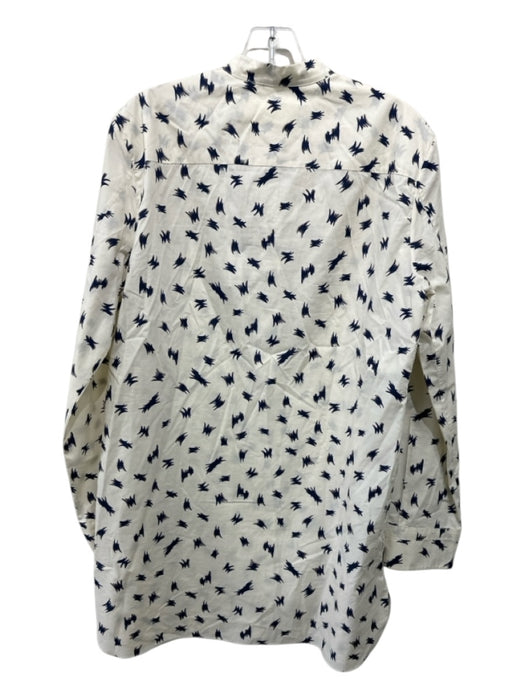Marni Size Est L Cream, Blue, Beige Cotton Abstract Print Button Up Top Cream, Blue, Beige / Est L