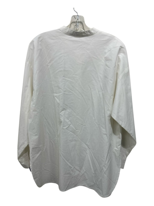 Olive Size L White Cotton Button Up Long Sleeve Top White / L
