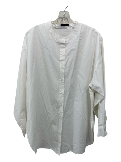 Olive Size L White Cotton Button Up Long Sleeve Top White / L