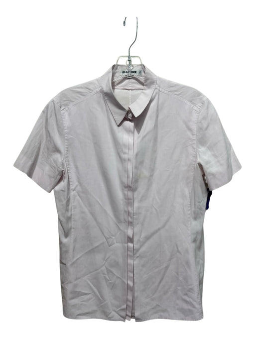 Jil Sander Size 38 Pink Cotton Button Up Short Sleeve Collar Top Pink / 38
