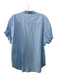 XiRENA Size S Blue Cotton Button Up Short Sleeve Collar Top Blue / S