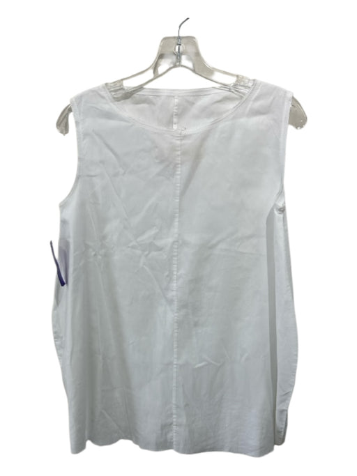 Marc LeBihan Size 36 White COTTON & LINEN Sleeveless Distressed Detail Top White / 36