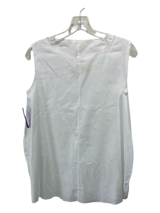 Marc LeBihan Size 36 White COTTON & LINEN Sleeveless Distressed Detail Top White / 36