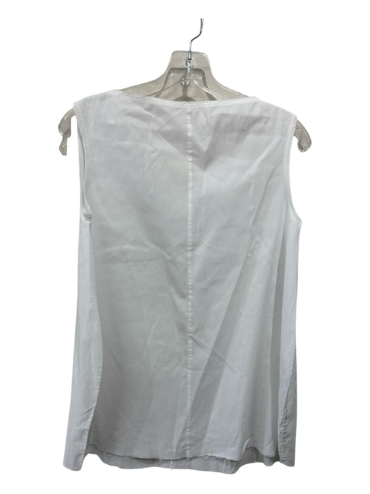 Marc LeBihan Size 36 White COTTON & LINEN Sleeveless Distressed Detail Top White / 36