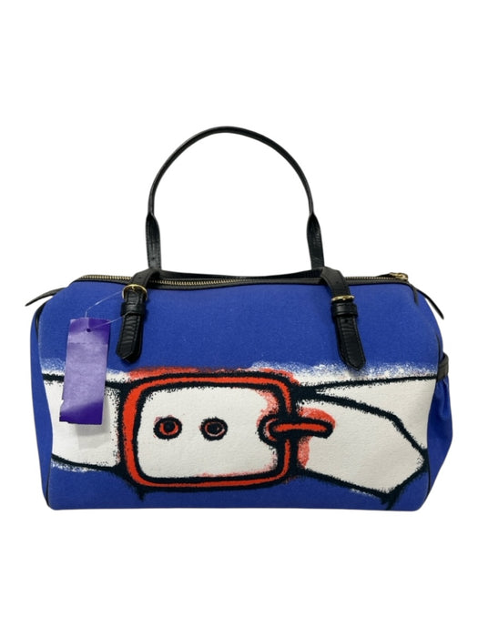 Roberta di Camerino Blue, Orange, Multi Printed 2 handles Zip closure Bag Blue, Orange, Multi / M