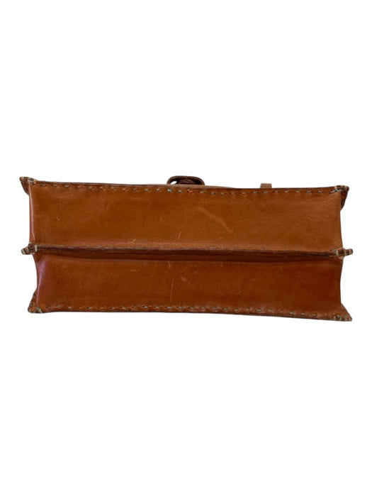 Henry Cuir Brown Leather Flap Closure 2 handles Inner Pocket Bag Brown / S