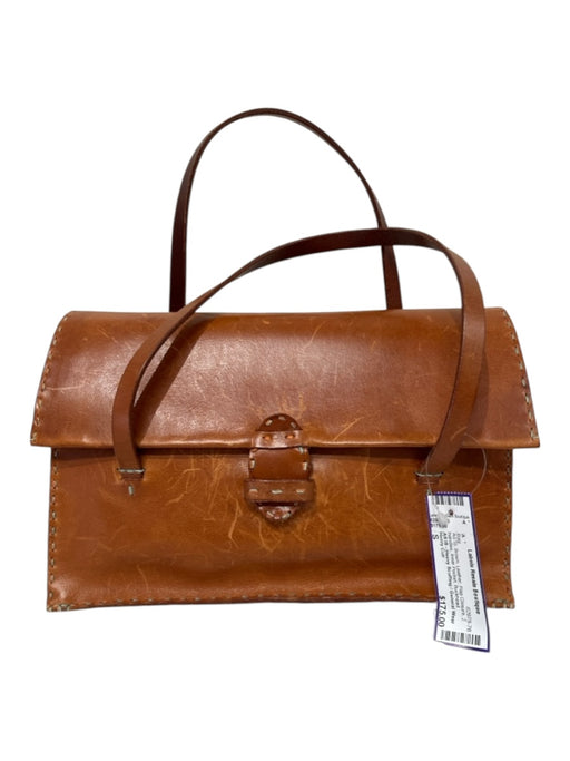 Henry Cuir Brown Leather Flap Closure 2 handles Inner Pocket Bag Brown / S