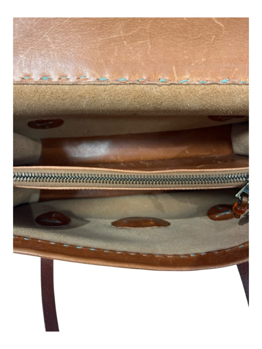 Henry Cuir Brown Leather Flap Closure 2 handles Inner Pocket Bag Brown / S