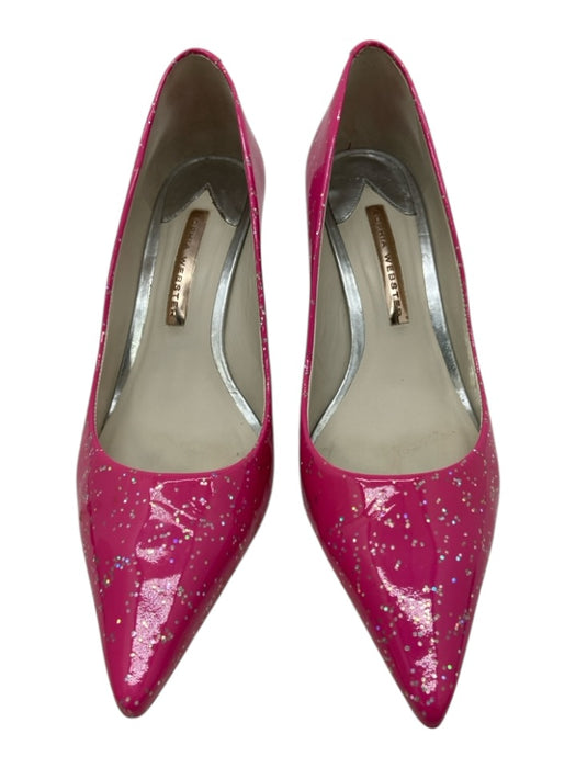 Sophia Webster Shoe Size 38 Pink Print Patent Leather Glitter Pointed Toe Pumps Pink Print / 38