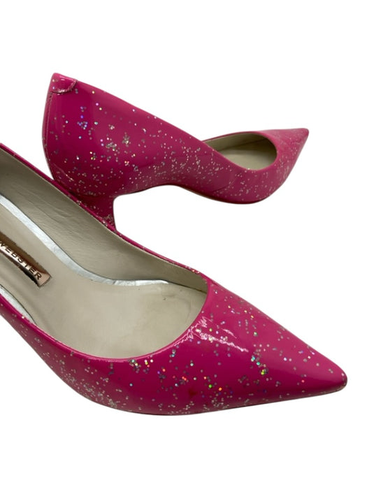 Sophia Webster Shoe Size 38 Pink Print Patent Leather Glitter Pointed Toe Pumps Pink Print / 38