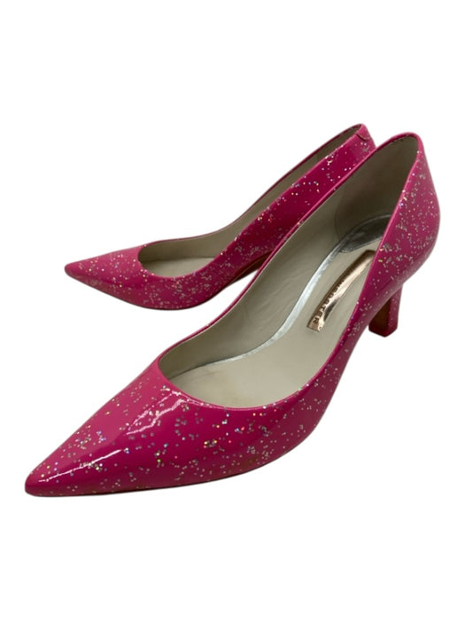 Sophia Webster Shoe Size 38 Pink Print Patent Leather Glitter Pointed Toe Pumps Pink Print / 38