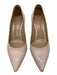 Gianvito Rossi Shoe Size 38 Nude Beige Patent Leather Pointed Toe Mid Heel Pumps Nude Beige / 38