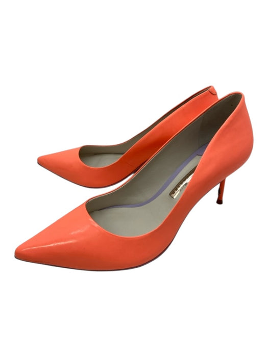 Sophia Webster Shoe Size 38 Coral Orange Patent Leather Pointed Toe Pumps Coral Orange / 38
