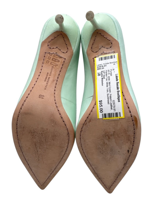 Sophia Webster Shoe Size 38 Mint Green Patent Leather Pointed Toe Pumps Mint Green / 38