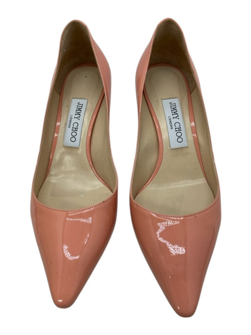 Jimmy Choo Shoe Size 38 Coral Pink Patent Leather Pointed Toe Pumps Coral Pink / 38
