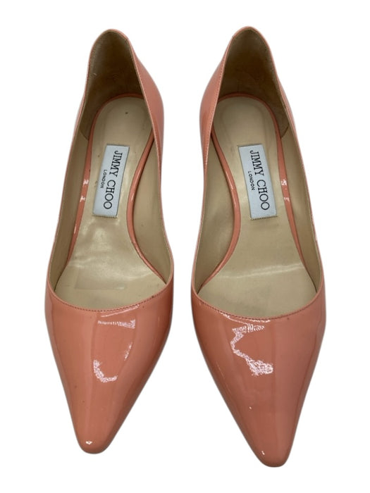 Jimmy Choo Shoe Size 38 Coral Pink Patent Leather Pointed Toe Pumps Coral Pink / 38