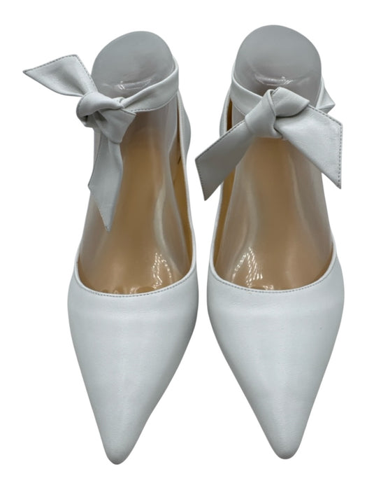 Alexandre Birman Shoe Size 38 White Leather Pointed Toe Ankle Tie Pumps White / 38