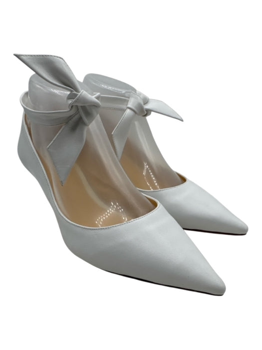 Alexandre Birman Shoe Size 38 White Leather Pointed Toe Ankle Tie Pumps White / 38