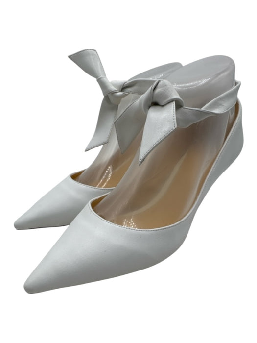 Alexandre Birman Shoe Size 38 White Leather Pointed Toe Ankle Tie Pumps White / 38