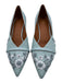 Malone Souliers Shoe Size 38 Light Blue Leather Canvas Embroidered Raffia Pumps Light Blue / 38
