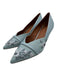 Malone Souliers Shoe Size 38 Light Blue Leather Canvas Embroidered Raffia Pumps Light Blue / 38