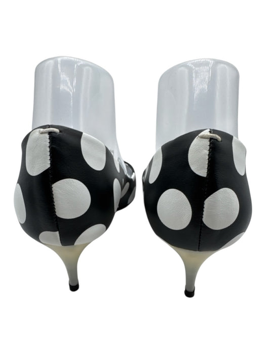 Maison Margiela Shoe Size 38 Black & White Leather Polka Dots Pointed Toe Pumps Black & White / 38