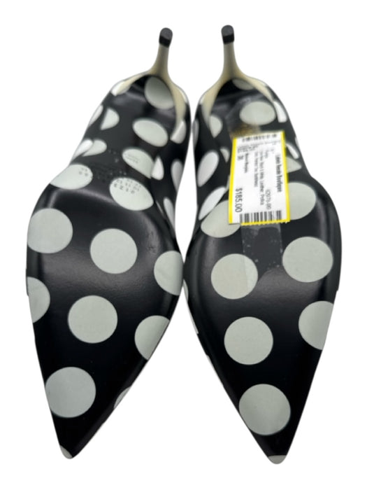 Maison Margiela Shoe Size 38 Black & White Leather Polka Dots Pointed Toe Pumps Black & White / 38