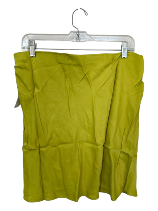 By Anthropologie Size XL Chartreuse Viscose Elastic Waist Mini Skirt Chartreuse / XL