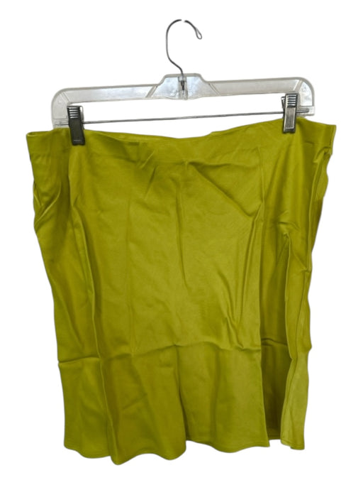 By Anthropologie Size XL Chartreuse Viscose Elastic Waist Mini Skirt Chartreuse / XL