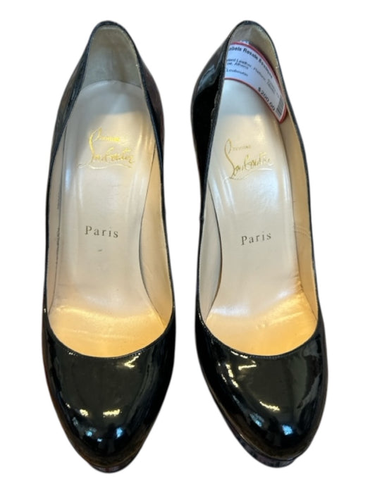 Christian Louboutin Shoe Size 36.5 Black Patent Leather Platform Stiletto Pumps Black / 36.5