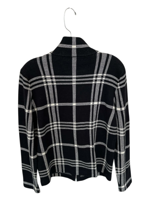 Lauren Ralph Lauren Size M Black & White Cotton Plaid Full ZIp SHW Jacket Black & White / M