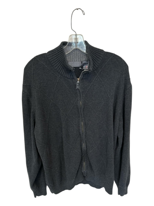 Oscar dela Renta Vintage Size XL Gray Cotton Lattice Full Zip Men's Jacket Gray / XL