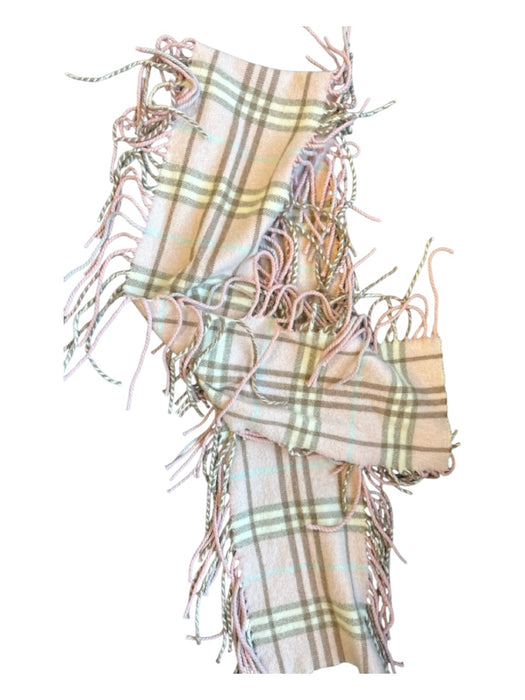 Burberry Pink & Brown Cashmere Fringe Nova Check scarf Pink & Brown / One Size