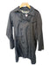 Burberry Size 10 Black Nylon Long Sleeve Leather Trim Trench Coat Black / 10